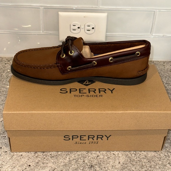 NIB Sperry Men's Authentic Original 2-Eye Boat Shoe Brown Buck - Picture 9 of 13